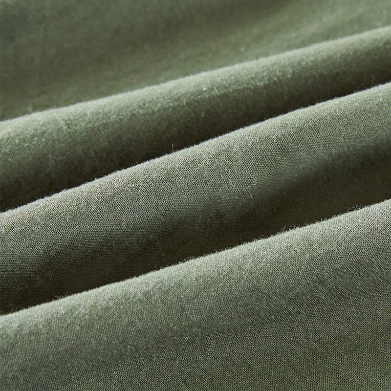 Ecocott Bedding Fitted Sheet - 100% Selected Natural Cotton - Elasticized Deep Pockets, Shrinkage & Fade Resistant - Easy Care (Avocado Green, King) - Image 4